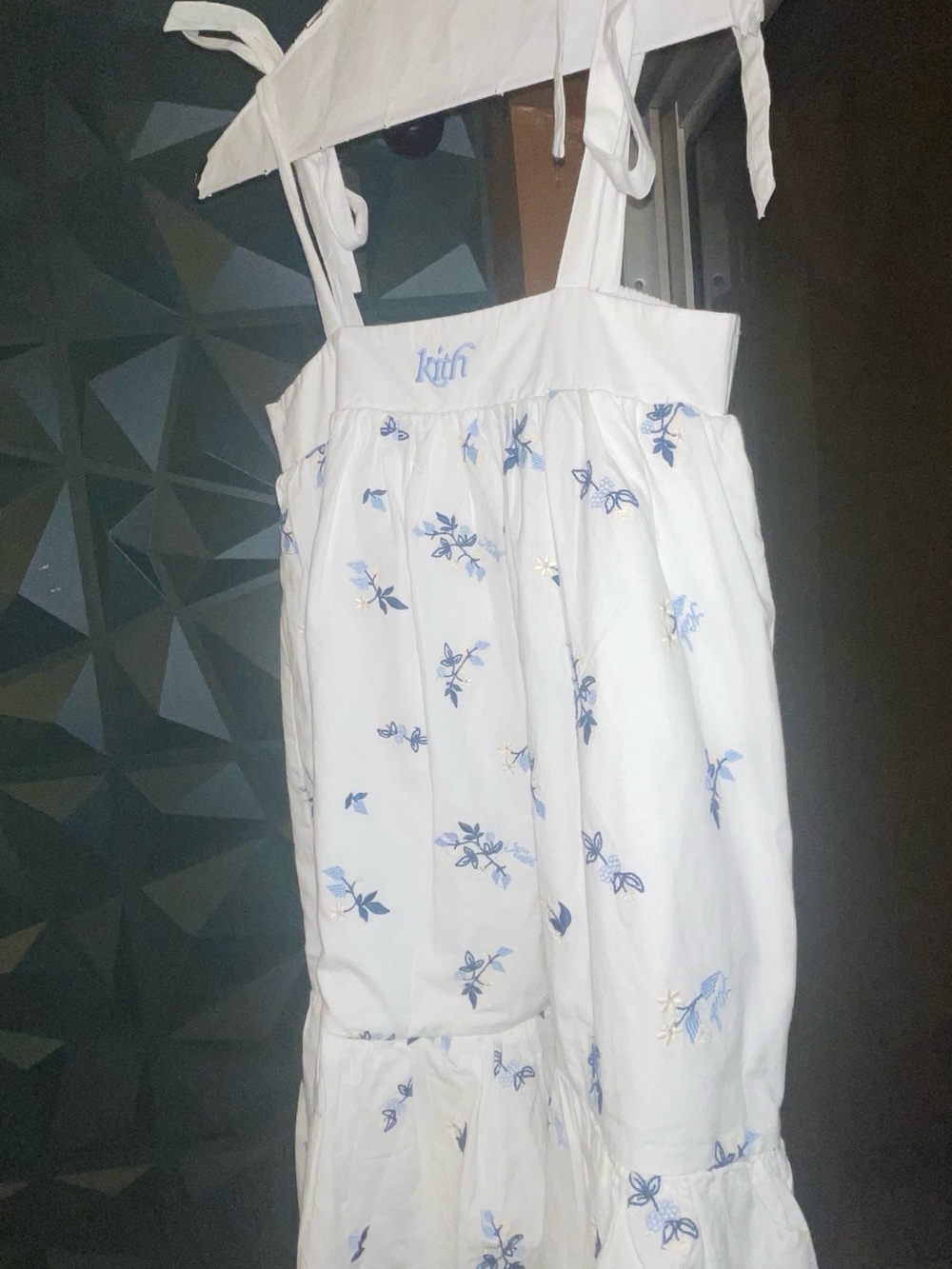 Kith White Sundress with Blue Floral Embroidery SS26 - Picture 4 of 6
